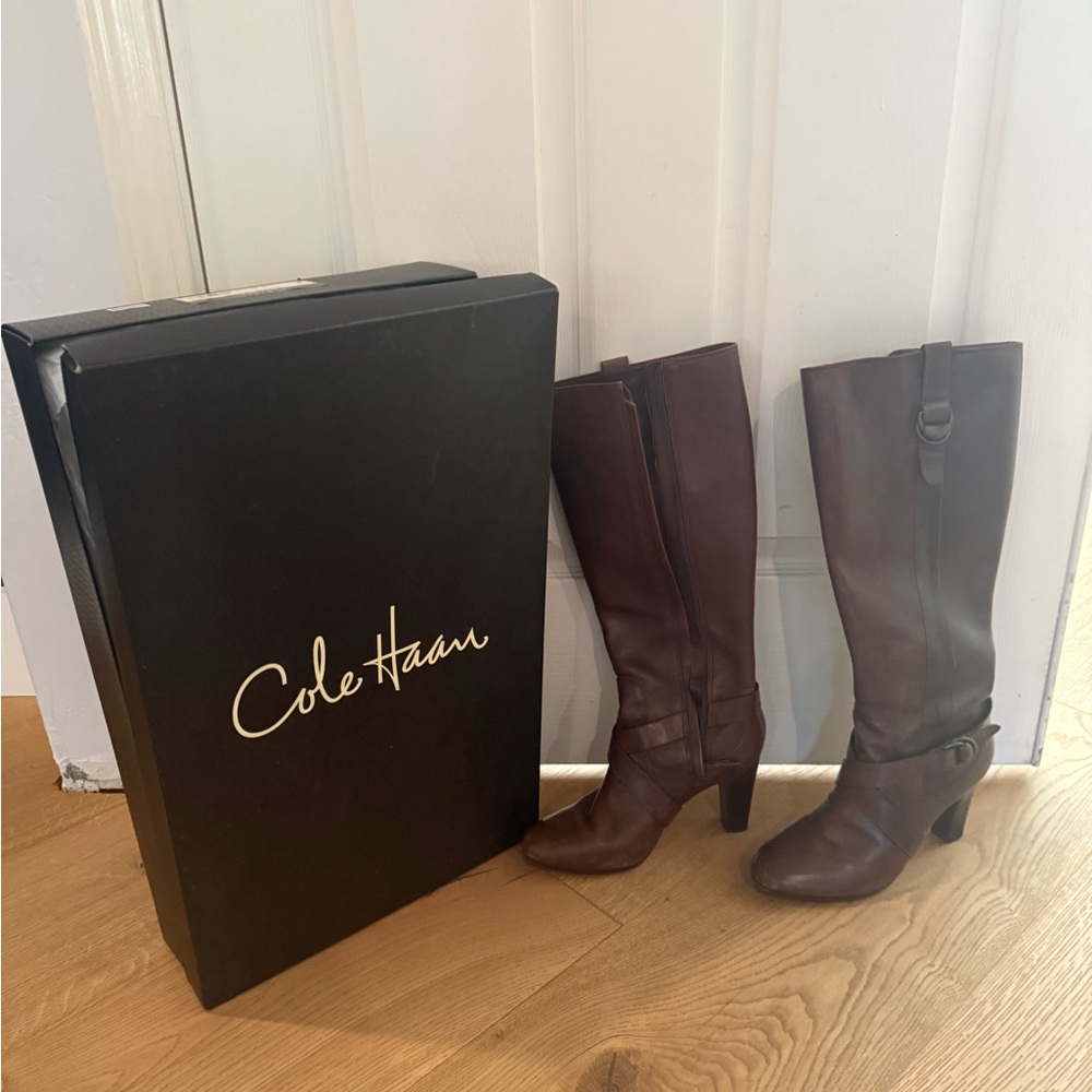 Cole Haan Women's Dark Brown Heeled Boots